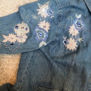Darling light jean jacket embellished with blue,